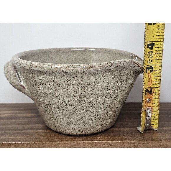 Vintage Old Time Pottery Gravy Mixing Bowl 1997 Stoneware 7" Pinecone USA Rustic - Picture 7 of 10